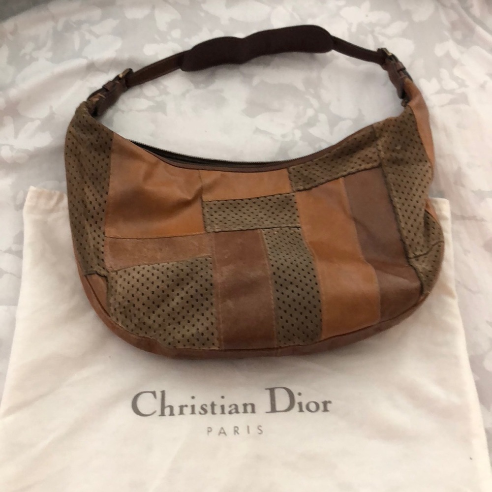 Vintage authentic Christian Dior leather patchwork